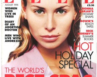 Elle UK Aug 1995 Original Vintage Fashion Magazine Birthday Gift