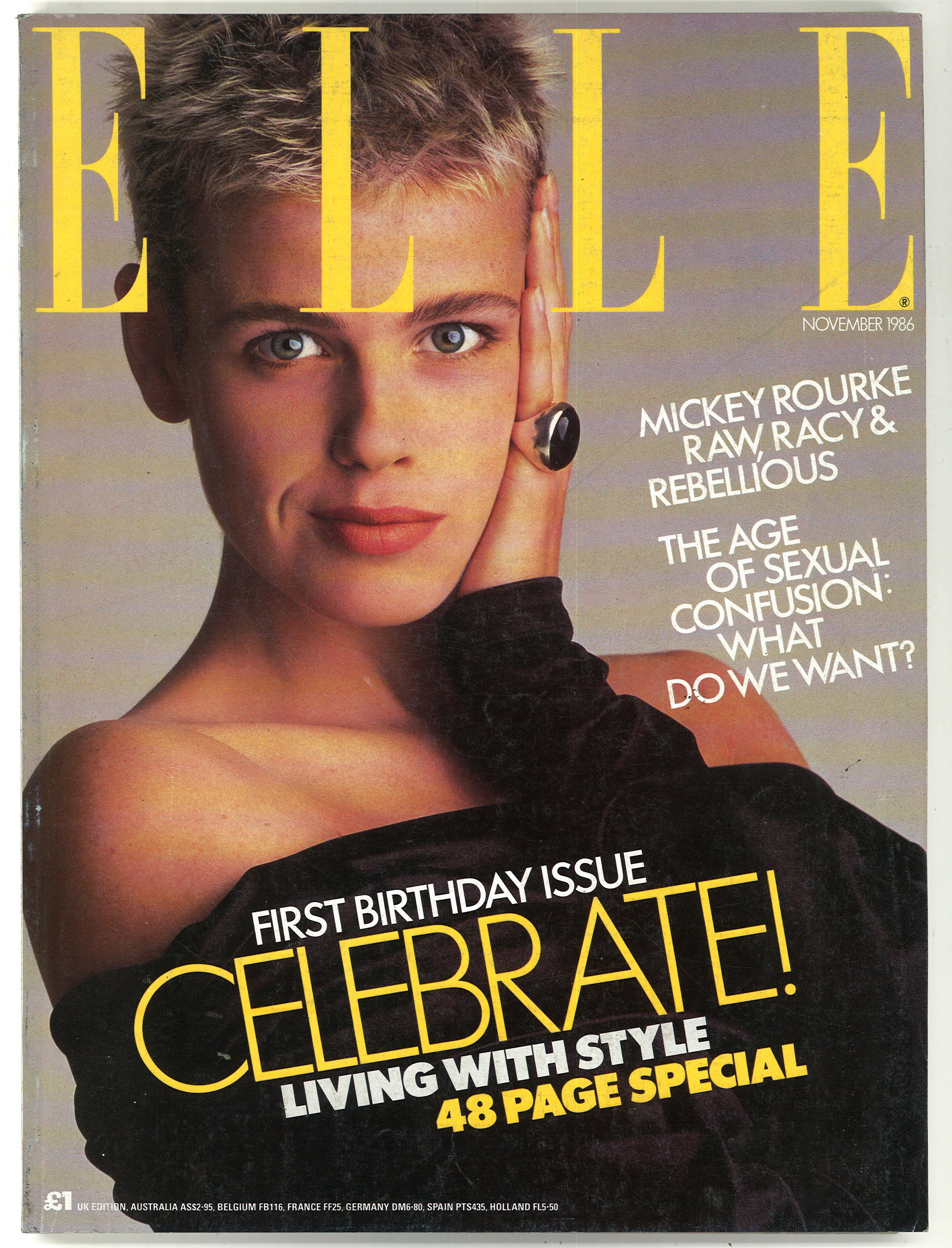 Elle UK Edition Nov 1986 British Original Vintage Fashion Magazine