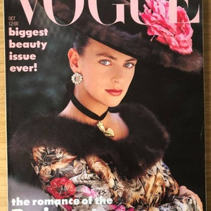 Vogue UK Oct 1987 British Original Vintage Fashion Magazine Paris couture