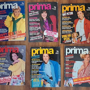 Prima 1987 Lot x 11 exemplaren Originele Vintage Modetijdschriften met naaipatroon