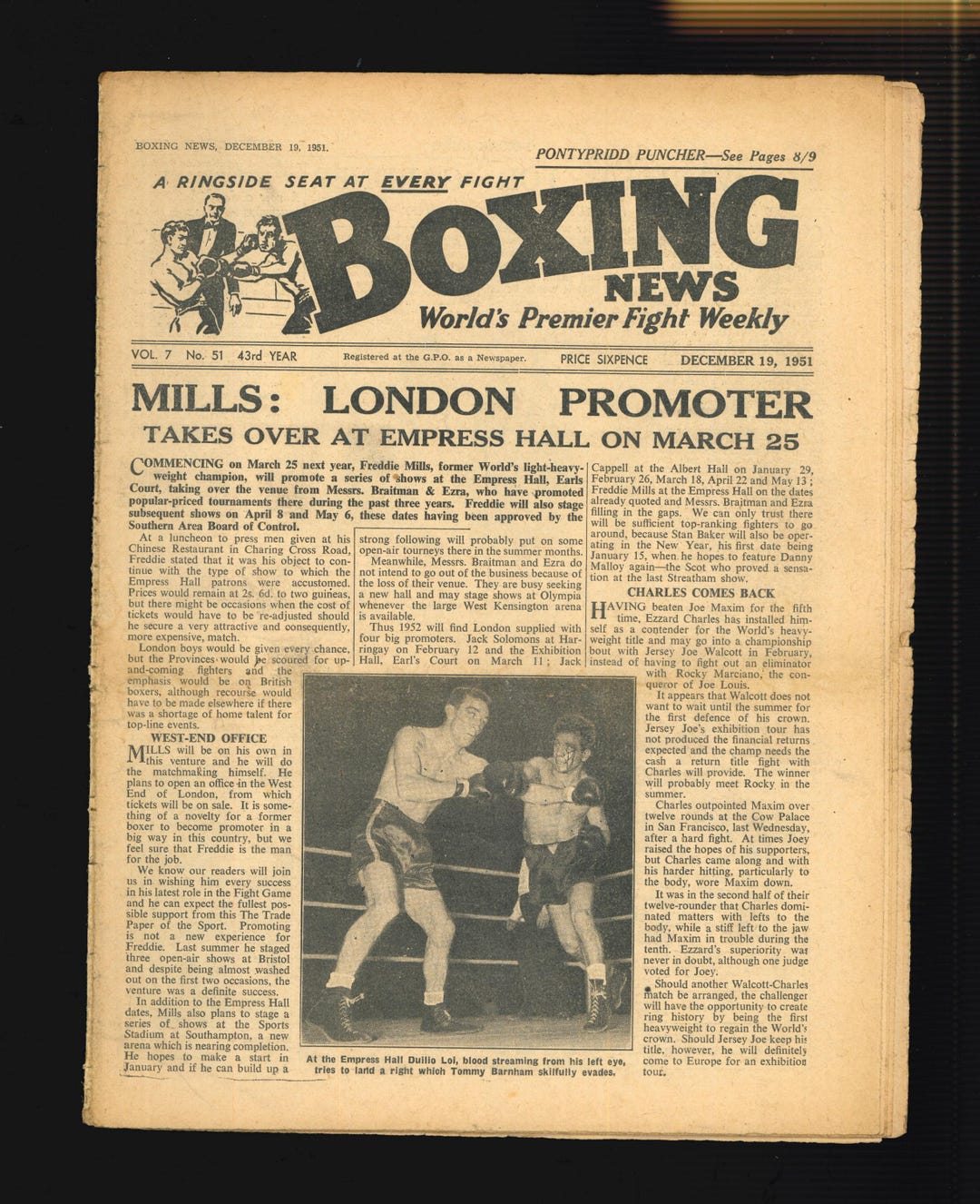Boxing News 1951 1952 1955 Vintage Original Magazine - Etsy