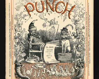 Punch 13 maggio 1914 Rivista di satira originale vintage