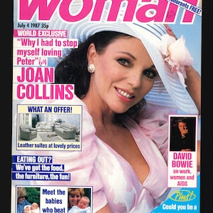 Vrouw 4 juli 1987 Vintage Magazine Mode Schoonheid Koken Joan Collins