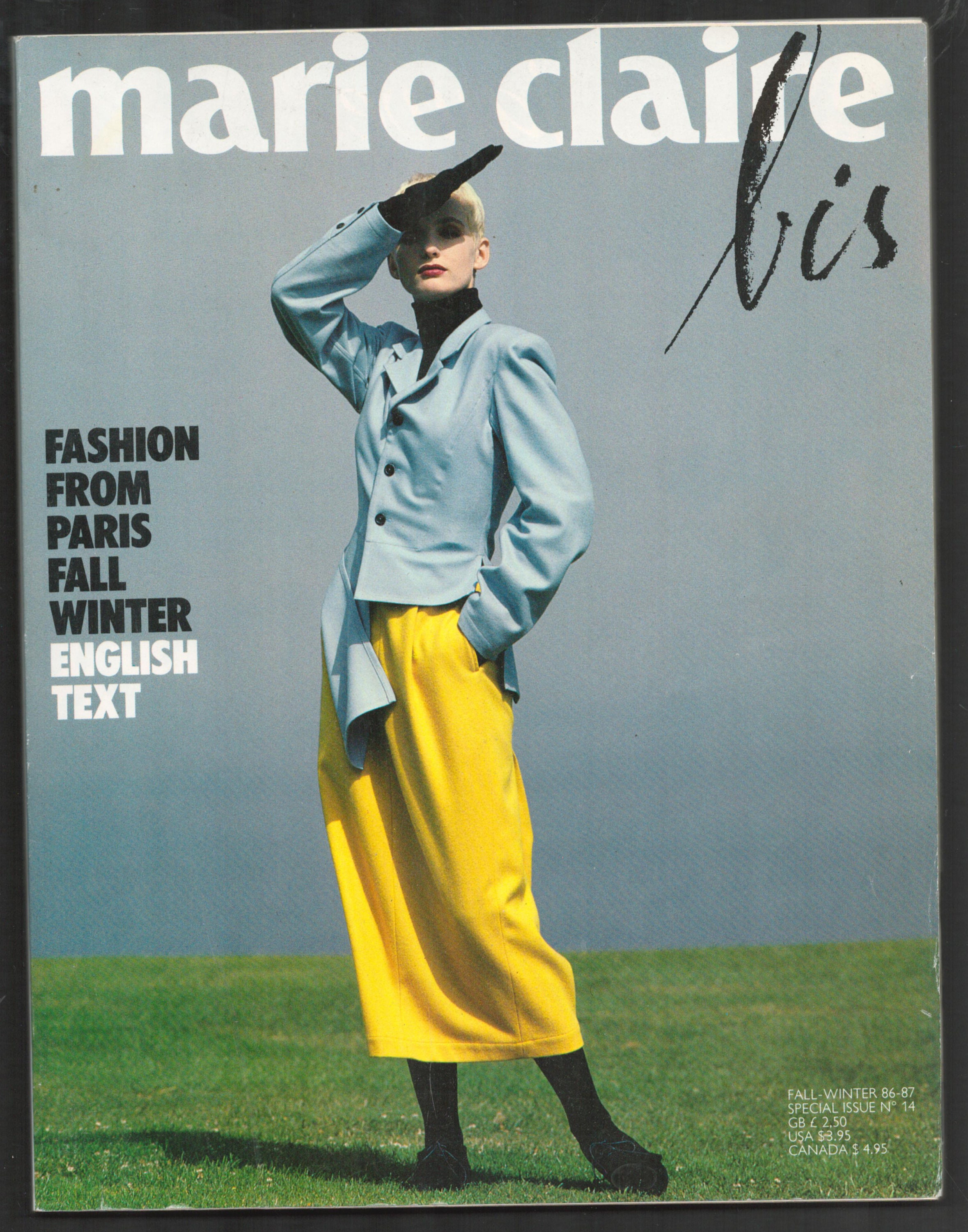 Marie Claire bis no 14 Fall - Winter 1986 1987 Foreign Paris French  Original Vintage Fashion Magazine Gift Present Birthday