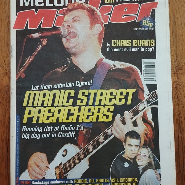 Melody Maker 19 de septiembre de 1998 Periódico pop británico Manic Street Preachers