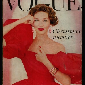 Vogue UK Dec 1956 Vintage Fashion Magazine Joanna McCormick CARTIER Richard Rutledge WILLIAM Klein