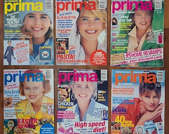 Prima 1992 Oryginalne czasopisma o modzie vintage z wykrojem do szycia