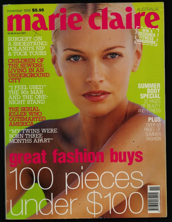 Marie Claire Australia Edition Nov 1998 Original Vintage