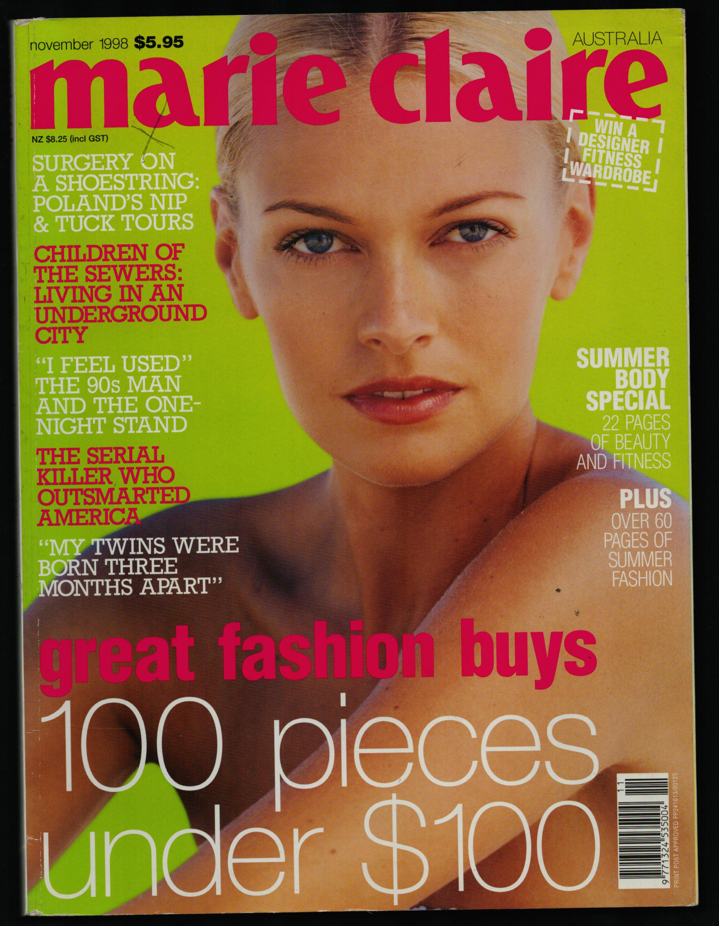 Marie Claire Australia Edition Nov 1998 Original Vintage