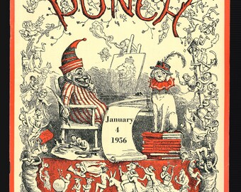 Punch 1956 Bundle of 50 copies Vintage Original Satire Magazine