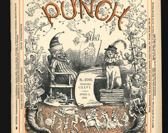 Punch 15 aprile 1914 Rivista di satira originale vintage