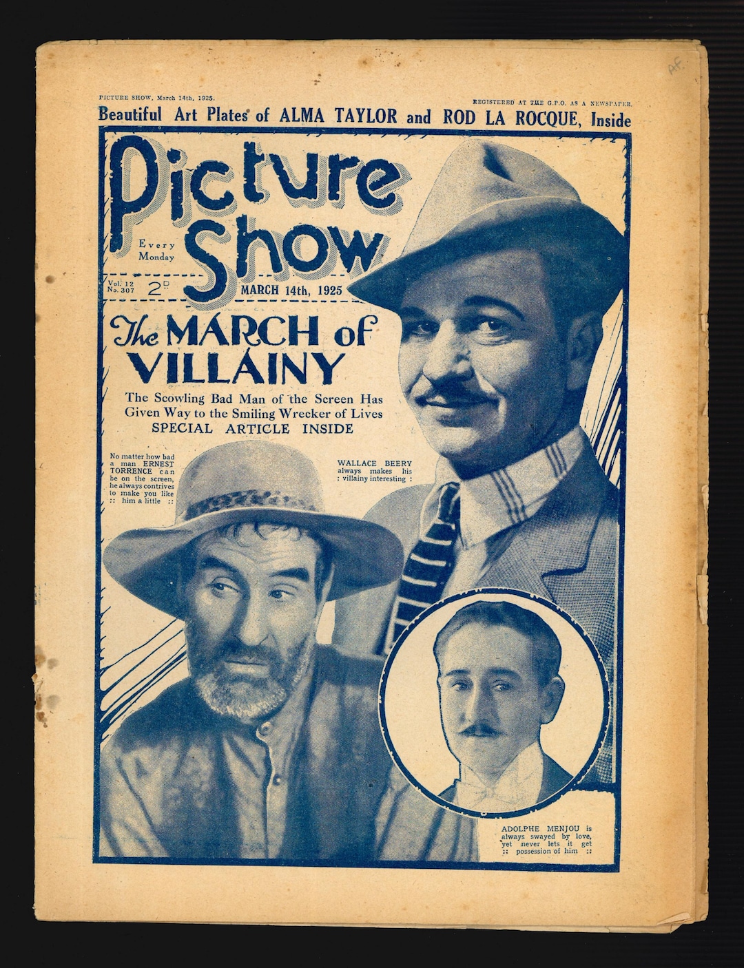 Picture Show Film Movie Cinema Hollywood 1925 1926 Original Vintage ...
