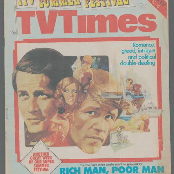 TV Times July 10-16 1976 Scottish Original Vintage Magazine  Raquel Welch centre page