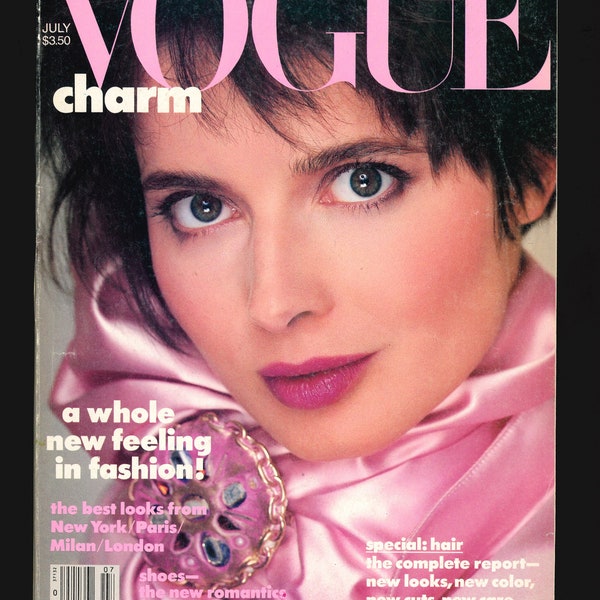 Vogue US July 1985 Original Vintage Fashion Magazine Isabella Rossellini