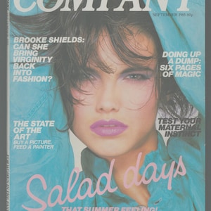 Company Sept 1985 UK British Original Vintage Fashion Magazine Lindsey by Tom Wool , Brooke Shields