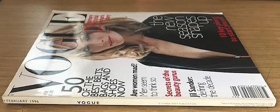 Vogue UK Feb 1996 British Original Fashion Magazine Gift