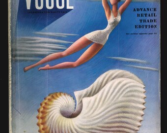 Vogue US July 1, 1937,  Original Vintage Fashion Magazine