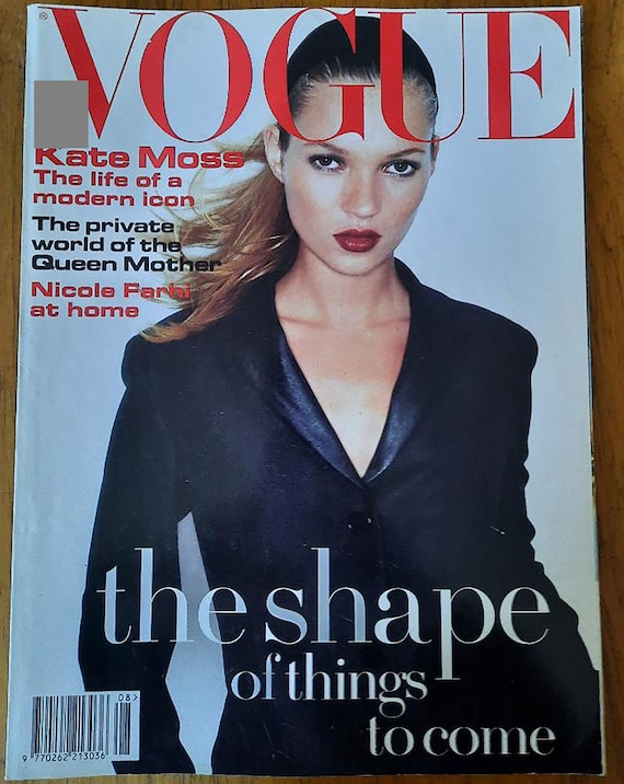 Vogue UK Aug 1994 Original Fashion Magazine Kate Moss Cover