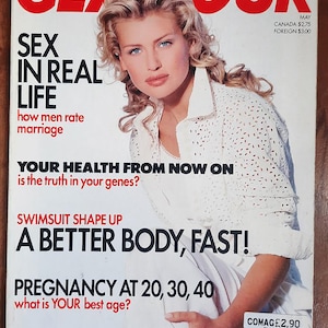Glamour USA Maj 1994 Kanada Zagraniczny Oryginalny Vintage Fashion Magazine Daniela Pestova 30
