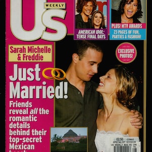 US weekly Sept 16 2002 Original Celebrity and Entertainment Magazine Sarah Michelle & Freddie