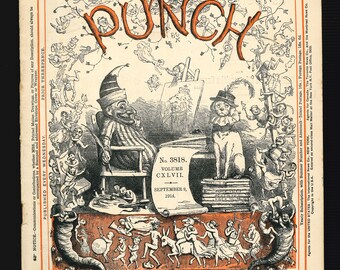 Punch 23 settembre 1914 Rivista di satira originale vintage