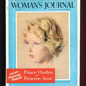 Woman&#39;s Journal Dec 1957 Original Vintage Magazine Cover: H.R.H.  Princess Anne