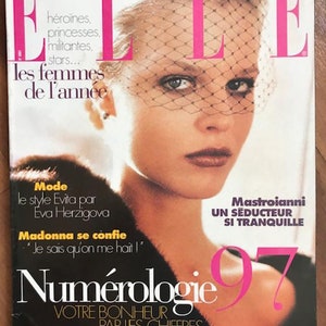 Elle no 2661 Dec 30 1996  French Paris Foreign Original Vintage Fashion Magazine Gift Birthday Present Eva Herzigova