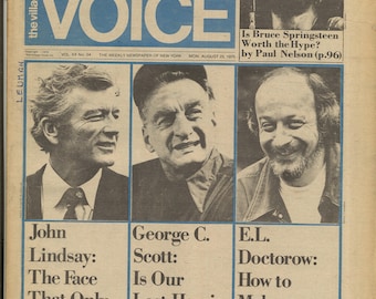 Village Voice Aug 25 1975 US American  the Country's First Alternative Newsweekly and Culture Paper Bruce Springsteen John Lindsay