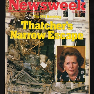 Newsweek Magazine  October 22 1984 Thatcher's Narrow Escape / Cartier 40th