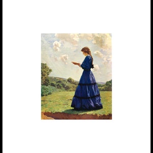 The Reader by Harold Knight Original Tear sheet Window Mounted Ready for Framing