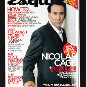 Esquire Magazine UK Nov 2006 Cover: Nicolas Cage