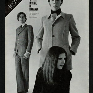 Roman Fashion 1969 Men Fashion Original Tear sheet ideal for Framing