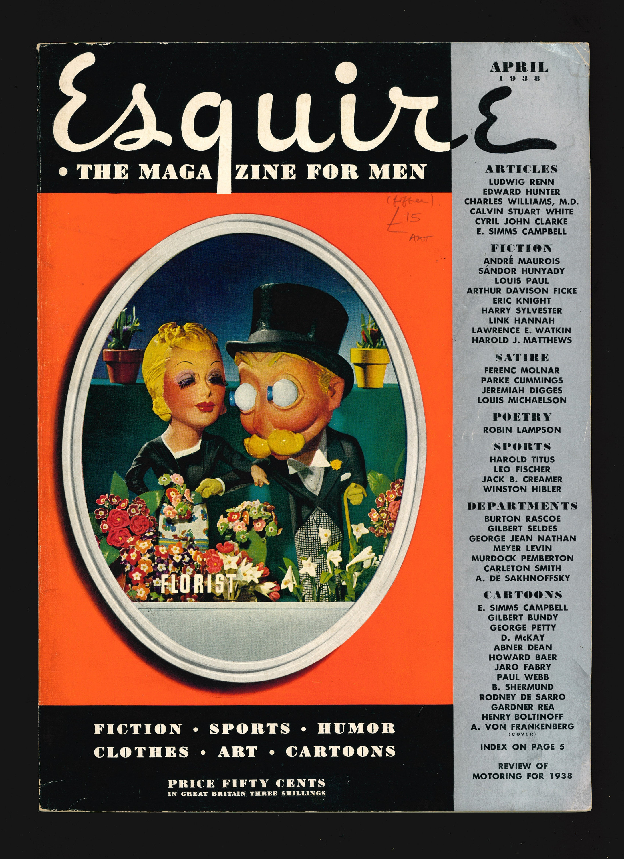 Esquire Oct 1938 Original Vintage Magazine ISA MIRANDA Photo Eric KNIGHT Aldo Nadi Edward Hunter John McCarthy