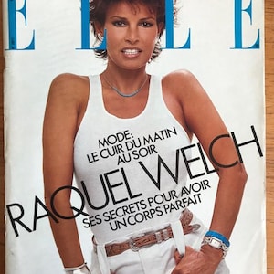 Elle no 2077 Oct 28 1985 French Paris Foreign Original Vintage Fashion Magazine cover :  Raquel Welch