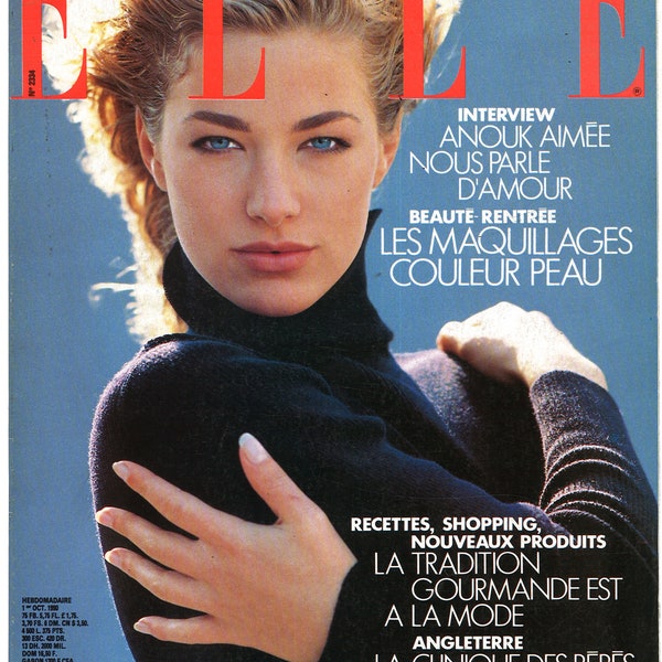 Elle French no 2334 Oct 1 1990 Paris Foreign Original Vintage Fashion Magazine Gift Present Birthday