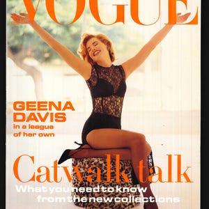Vogue UK Aug 1992 Original British Vintage Fashion Magazin Cover: Geena David