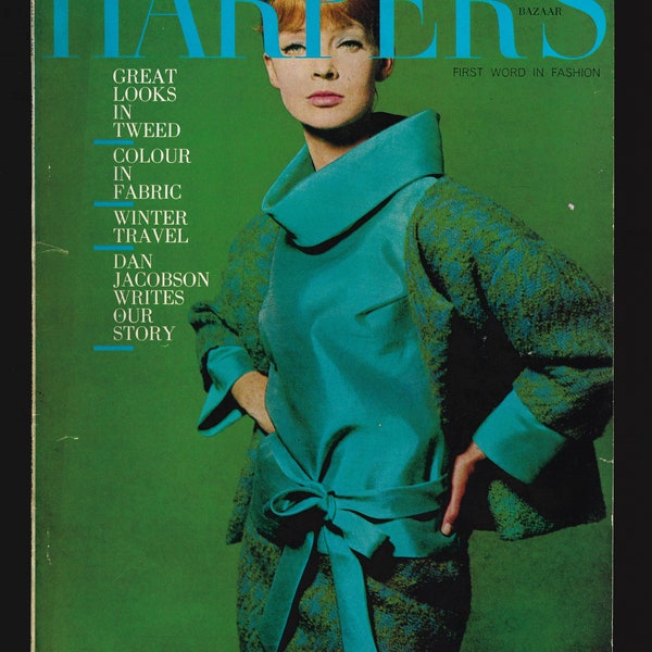 60th Birthday Harper's Bazaar UK Aug 1964 Original Vintage Rare Retro Fashion Magazine