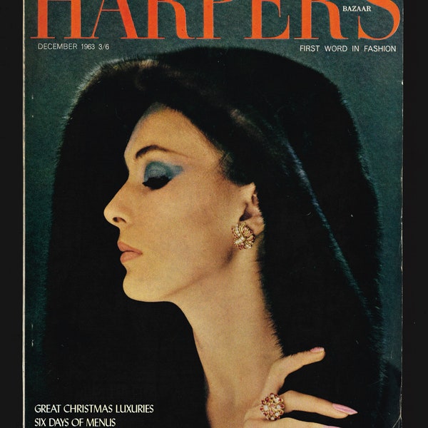 Harper's Bazaar UK Dec 1963 Original Vintage Rare Retro Fashion Magazine