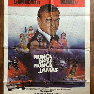 James Bond 007 Never Say Never Again, 1983 Spanish Movie Poster Sean Connery