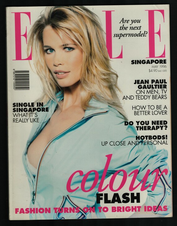 Karen Mulder ELLE magazine July 1993 Claudia Schiffer Helena