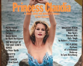 Vanity Fair Jan  1993 Vintage Fashion Magazine Princess Claudia Schiffer cover