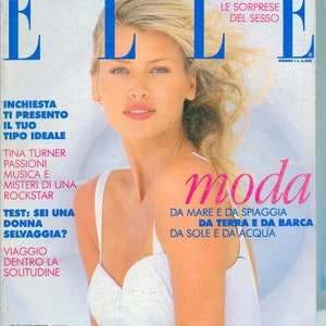 Elle Juni 1993 Italienische Mode Zeitschrift Geburtstag Geschenk Daniela Pestova