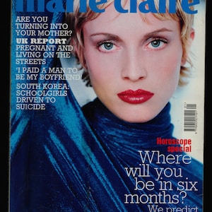 Marie Claire UK Edition Jan 1998 Fashion Magazine Beri Smither model cover inside Ashley Judd interview