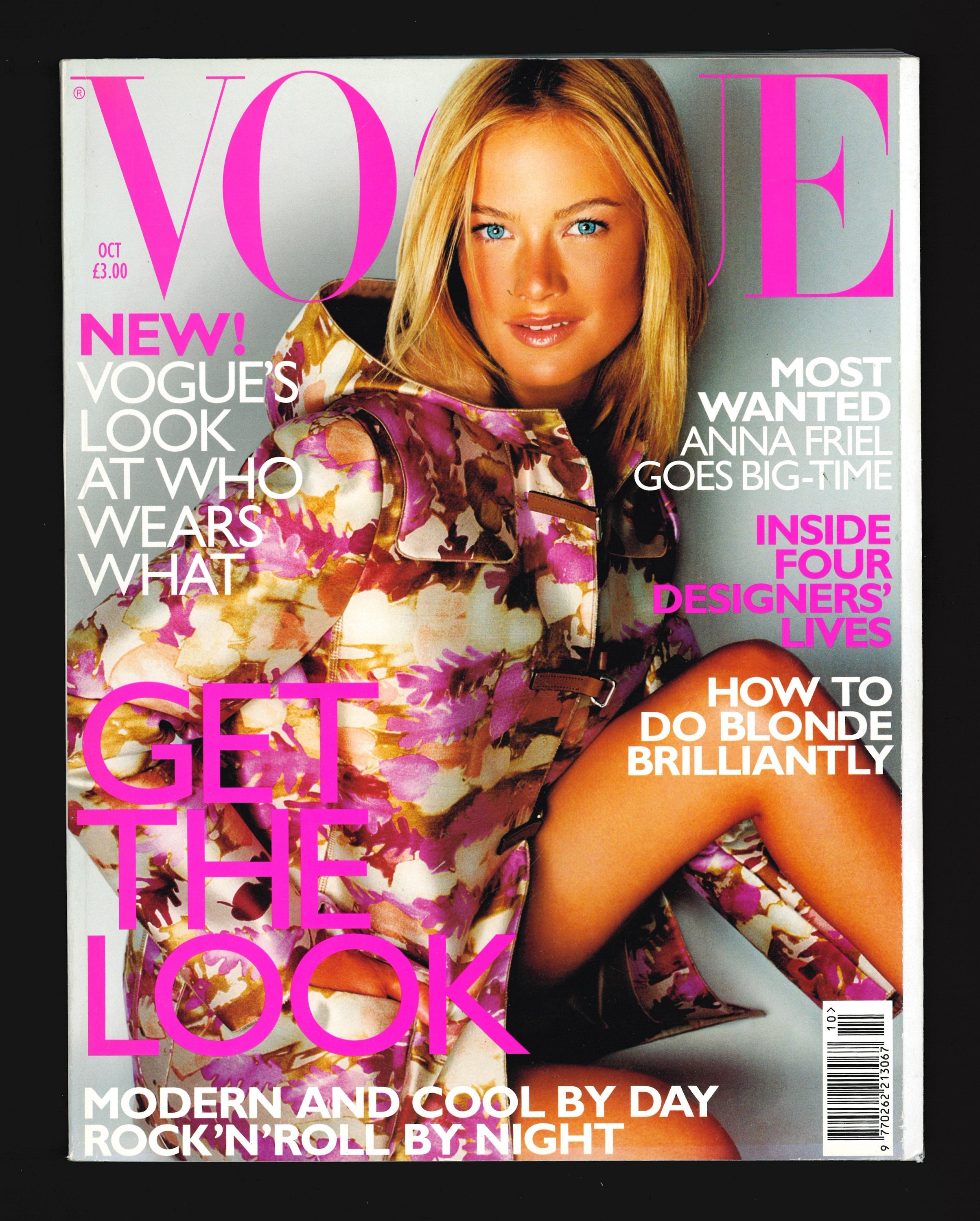 Vogue UK Oct 1999 Original Vintage Fashion Magazine Carolyn Murphy