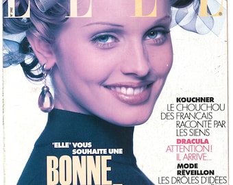Elle French n.º 2452 28 de diciembre de 1992 París Extranjero Original Revista de moda vintage Regalo Cumpleaños Patricia Boin