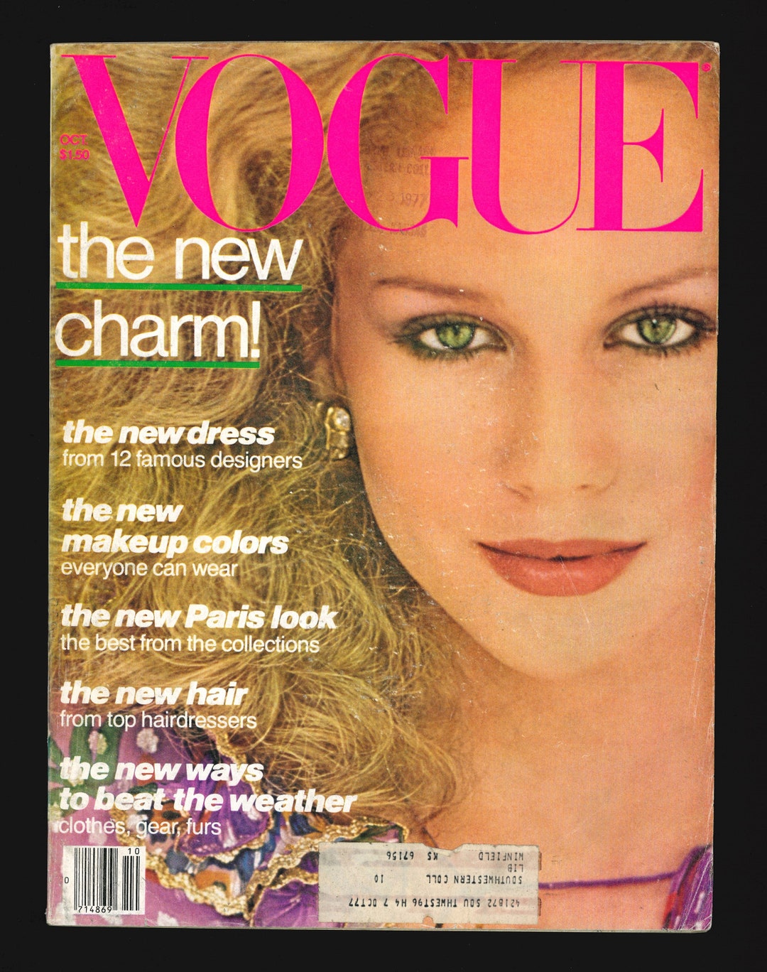 Vogue US Oct 1977 Original Vintage Fashion Magazine Rosie Vela Beverly Vogue US Oct 1977 Original Vintage Fashion Magazine Rosie Vela Beverly