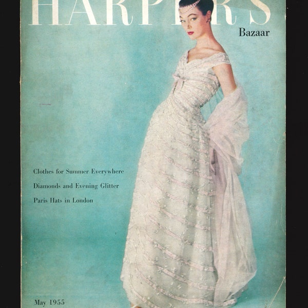 Harper's Bazaar UK May 1955 Original Vintage Rare Retro Fashion Magazine Richard Avedon