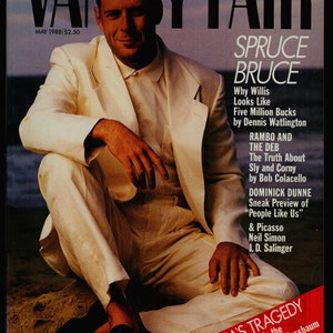 Vanity Fair US May 1988 Vintage Fashion Magazine Bruce Willis cover, Rambo & Deb