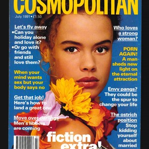 Cosmopolitan Magazine UK lipiec 1991, Irma Kurtz, Edna O’Brien Bruce Wil