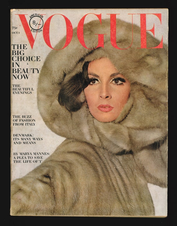 Vogue US Oct 1 1964 Original Vintage Fashion Magazine Cover